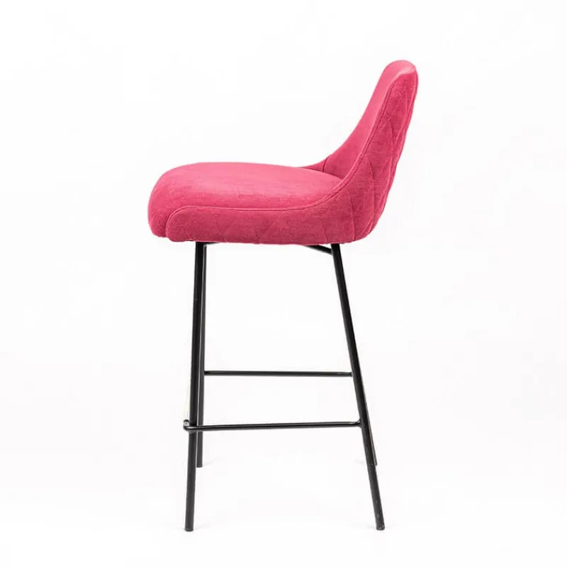 Sessio Lars diamant Tabouret snack en tissu dossier matelassé pieds en métal> Tabouret Snack (assise +/- 65 Cm)|Tabouret De Bar (assise +/- 80 Cm)