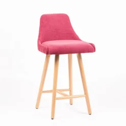 Sessio Lars diamant Tabouret snack matelassé en tissu et pieds en bois> Tabouret Snack (assise +/- 65 Cm)|Tabouret De Bar (assise +/- 80 Cm)