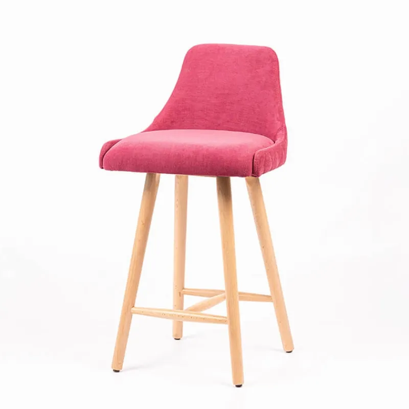 Sessio Lars diamant Tabouret snack matelassé en tissu et pieds en bois> Tabouret Snack (assise +/- 65 Cm)|Tabouret De Bar (assise +/- 80 Cm)
