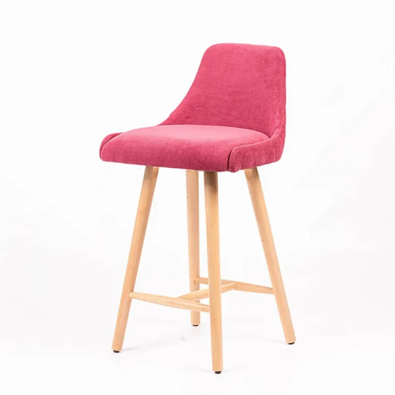 Sessio Lars diamant Tabouret snack matelassé en tissu et pieds en bois> Tabouret Snack (assise +/- 65 Cm)|Tabouret De Bar (assise +/- 80 Cm)