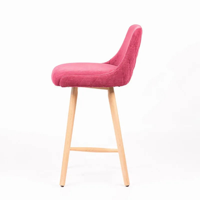 Sessio Lars diamant Tabouret snack matelassé en tissu et pieds en bois> Tabouret Snack (assise +/- 65 Cm)|Tabouret De Bar (assise +/- 80 Cm)