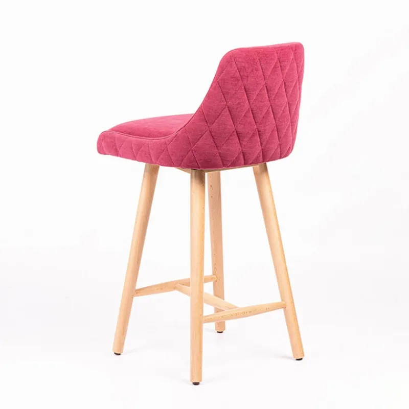 Sessio Lars diamant Tabouret snack matelassé en tissu et pieds en bois> Tabouret Snack (assise +/- 65 Cm)|Tabouret De Bar (assise +/- 80 Cm)