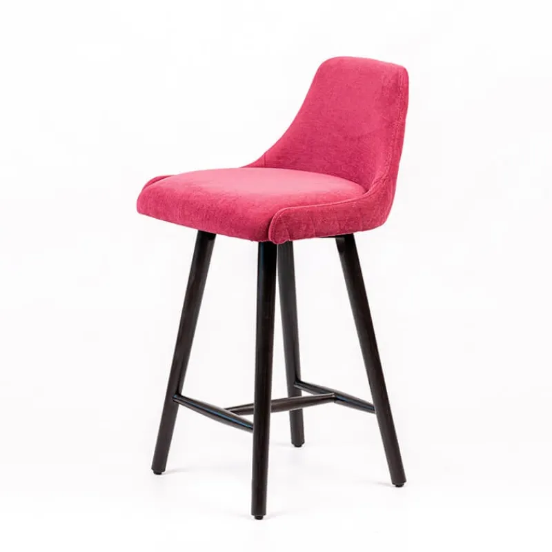 Sessio Lars diamant Tabouret snack matelassé en tissu et pieds en bois> Tabouret Snack (assise +/- 65 Cm)|Tabouret De Bar (assise +/- 80 Cm)
