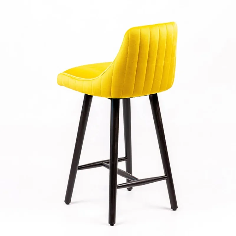 Sessio Lars line Tabouret snack tissu dossier matelassé pieds bois> Tabouret Snack (assise +/- 65 Cm)|Tabouret De Bar (assise +/- 80 Cm)