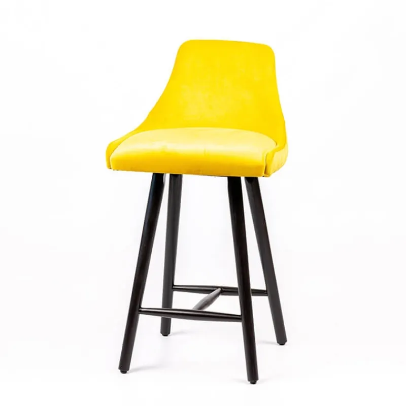 Sessio Lars line Tabouret snack tissu dossier matelassé pieds bois> Tabouret Snack (assise +/- 65 Cm)|Tabouret De Bar (assise +/- 80 Cm)