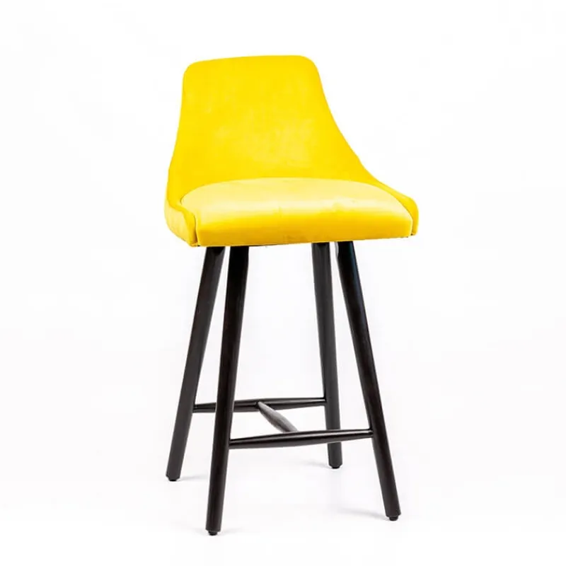 Sessio Lars line Tabouret snack tissu dossier matelassé pieds bois> Tabouret Snack (assise +/- 65 Cm)|Tabouret De Bar (assise +/- 80 Cm)