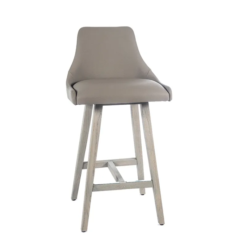 Sessio Lars Tabouret snack moderne avec dossier et pieds en bois> Tabouret Snack (assise +/- 65 Cm)|Tabouret De Bar (assise +/- 80 Cm)