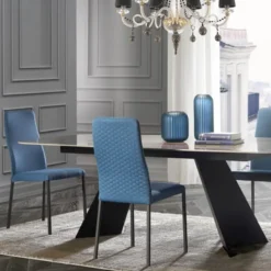 Europea Laura Chaise de salle à manger italienne en tissu bicolore><noscript><img width=