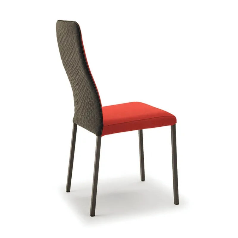 Europea Laura Chaise de salle à manger italienne en tissu bicolore> Chaise De Salle à Manger