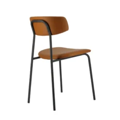 Perfecta Lazio Chaise belge style rétro en simili avec pieds en métal><noscript><img width=