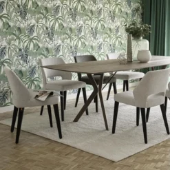 Mobitec Lena ® Chaise ajourée en tissu et pieds bois style moderne> Chaise De Salle à Manger|Chaise Salon