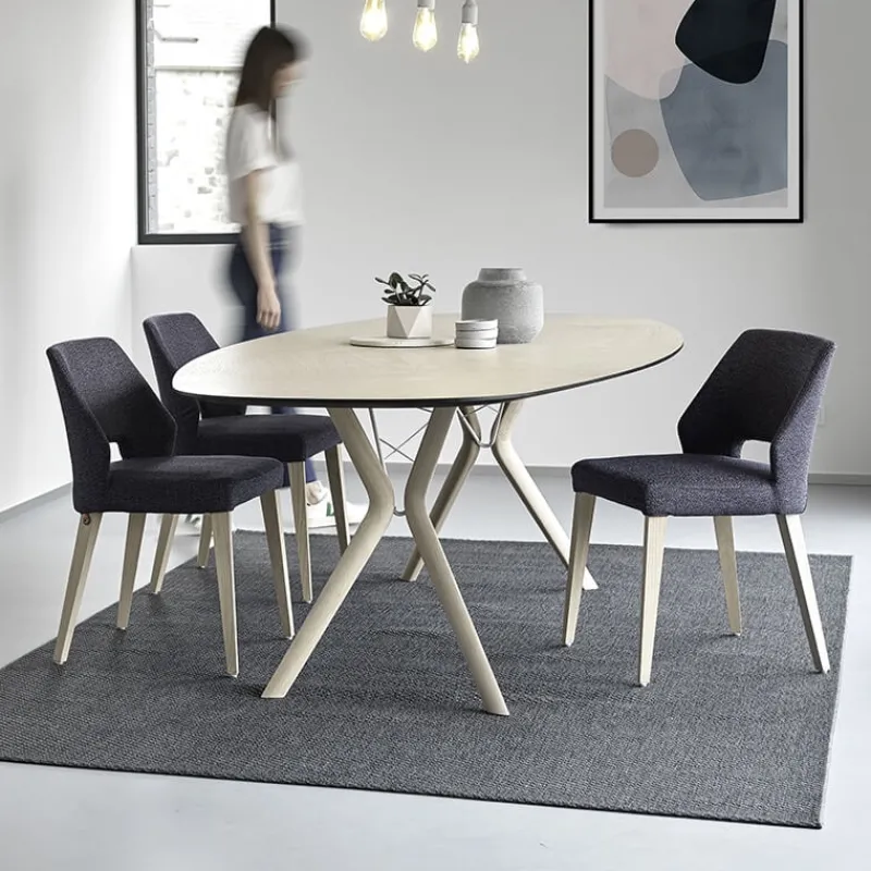 Mobitec Lena ® Chaise ajourée en tissu et pieds bois style moderne> Chaise De Salle à Manger|Chaise Salon