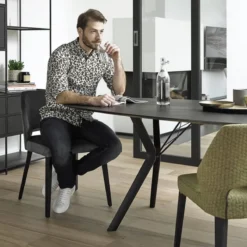Mobitec Lena ® Chaise ajourée en tissu et pieds bois style moderne><noscript><img width=