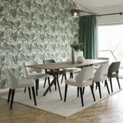 Mobitec Lena ® Chaise ajourée en tissu et pieds bois style moderne><noscript><img width=