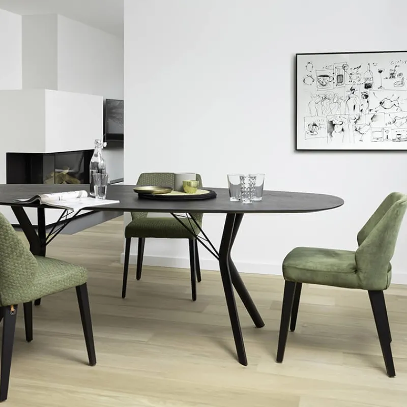 Mobitec Lena ® Chaise ajourée en tissu et pieds bois style moderne> Chaise De Salle à Manger|Chaise Salon