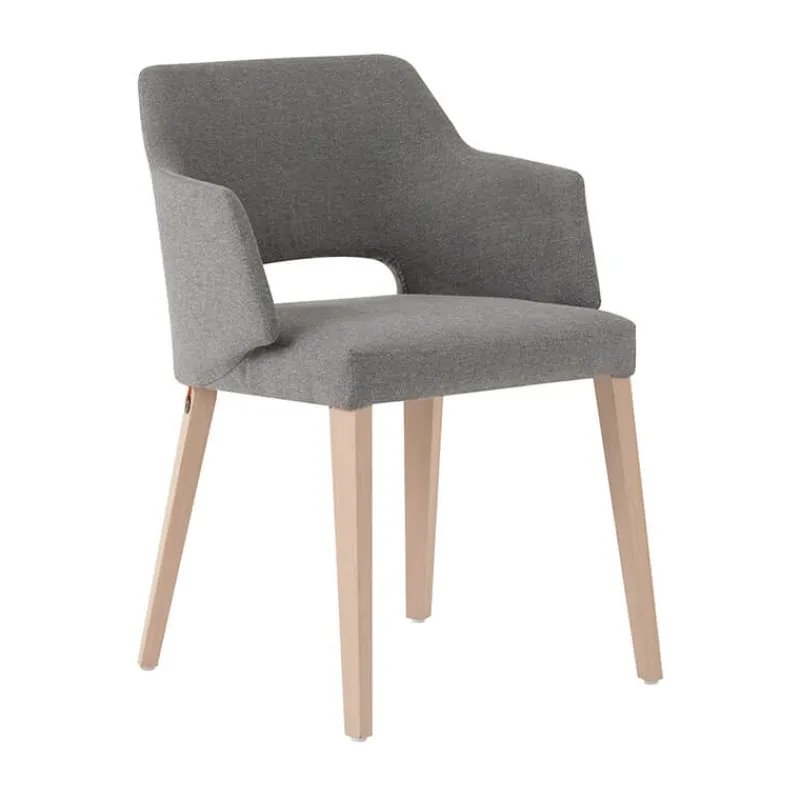 Mobitec Lena ® Fauteuil scandinave bois et tissu avec dossier ajouré> Chaise De Salle à Manger|Chaise Salon