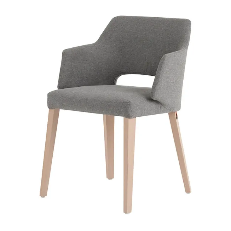 Mobitec Lena ® Fauteuil scandinave bois et tissu avec dossier ajouré> Chaise De Salle à Manger|Chaise Salon