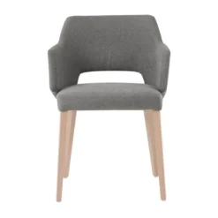 Mobitec Lena ® Fauteuil scandinave bois et tissu avec dossier ajouré><noscript><img width=