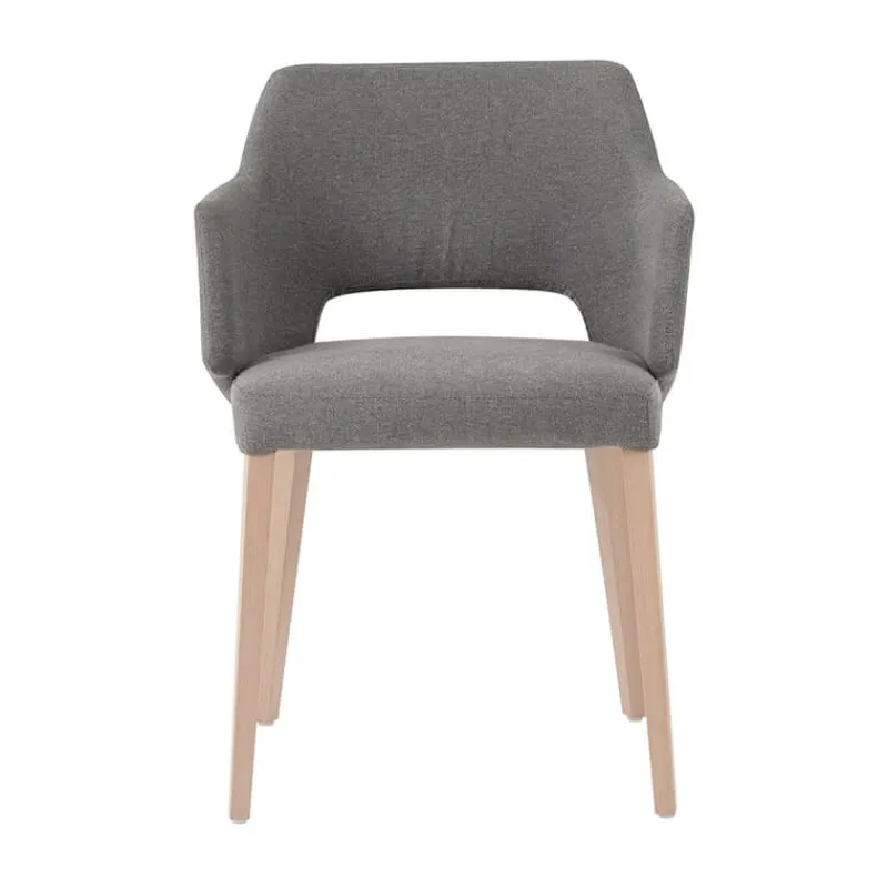 Mobitec Lena ® Fauteuil scandinave bois et tissu avec dossier ajouré> Chaise De Salle à Manger|Chaise Salon