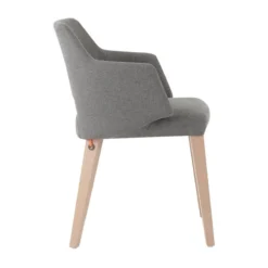 Mobitec Lena ® Fauteuil scandinave bois et tissu avec dossier ajouré><noscript><img width=
