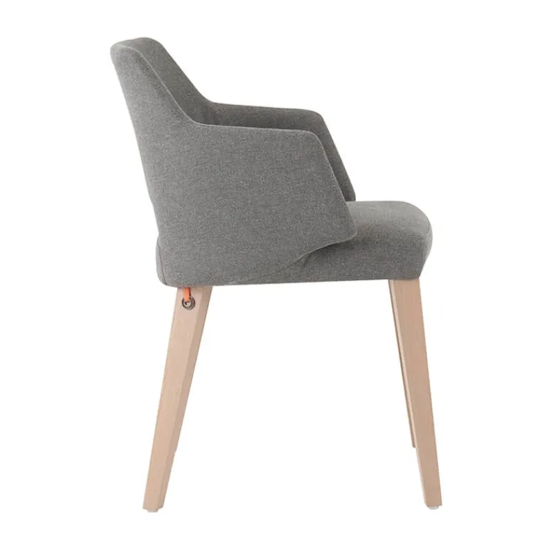 Mobitec Lena ® Fauteuil scandinave bois et tissu avec dossier ajouré> Chaise De Salle à Manger|Chaise Salon