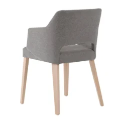 Mobitec Lena ® Fauteuil scandinave bois et tissu avec dossier ajouré><noscript><img width=