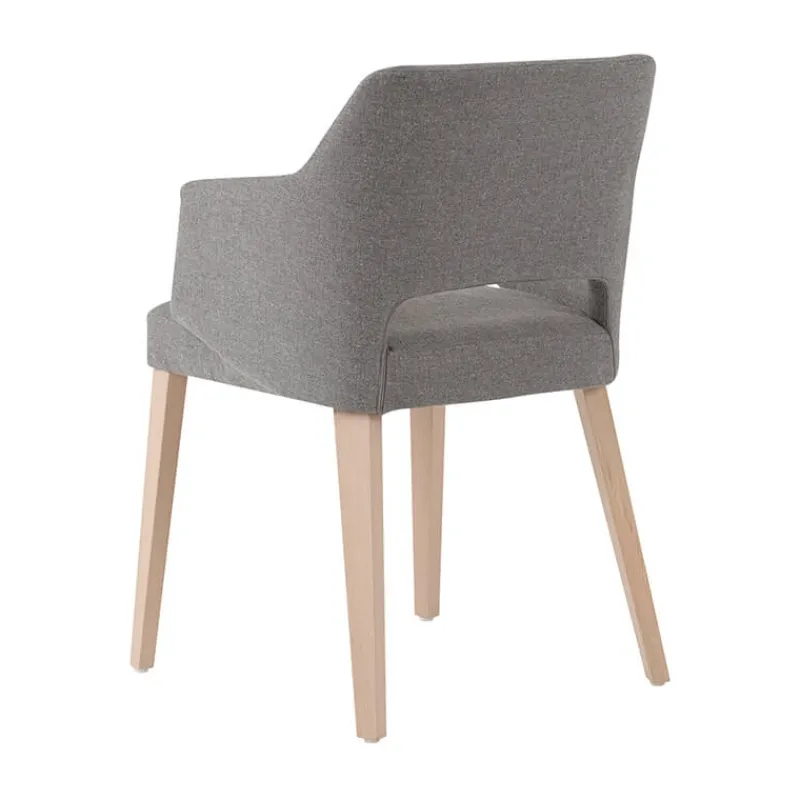 Mobitec Lena ® Fauteuil scandinave bois et tissu avec dossier ajouré> Chaise De Salle à Manger|Chaise Salon