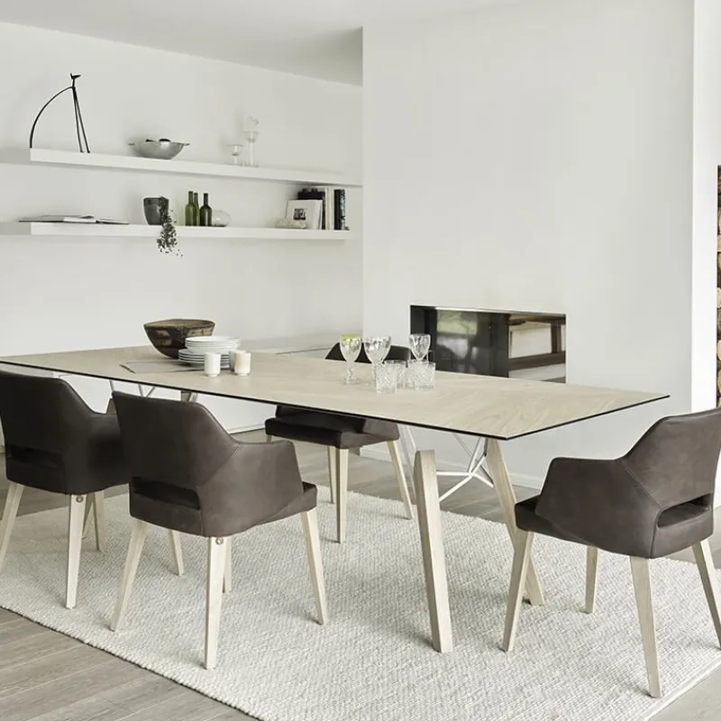 Mobitec Lena ® Fauteuil scandinave bois et tissu avec dossier ajouré> Chaise De Salle à Manger|Chaise Salon