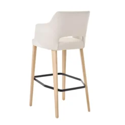 Mobitec Lena ® Tabouret de bar en tissu avec accoudoirs et pieds en bois><noscript><img width=