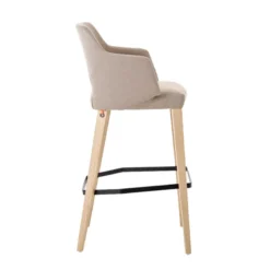 Mobitec Lena ® Tabouret de bar en tissu avec accoudoirs et pieds en bois><noscript><img width=