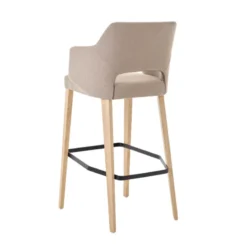Mobitec Lena ® Tabouret de bar en tissu avec accoudoirs et pieds en bois><noscript><img width=