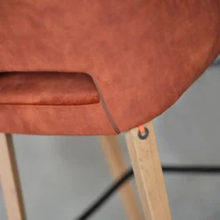 Mobitec Lena ® Tabouret snack en tissu avec accoudoirs et pieds en bois><noscript><img width=