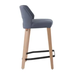 Mobitec Lena ® Tabouret snack scandinave en tissu et bois avec dossier ajouré><noscript><img width=