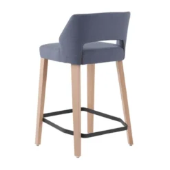 Mobitec Lena ® Tabouret snack scandinave en tissu et bois avec dossier ajouré><noscript><img width=