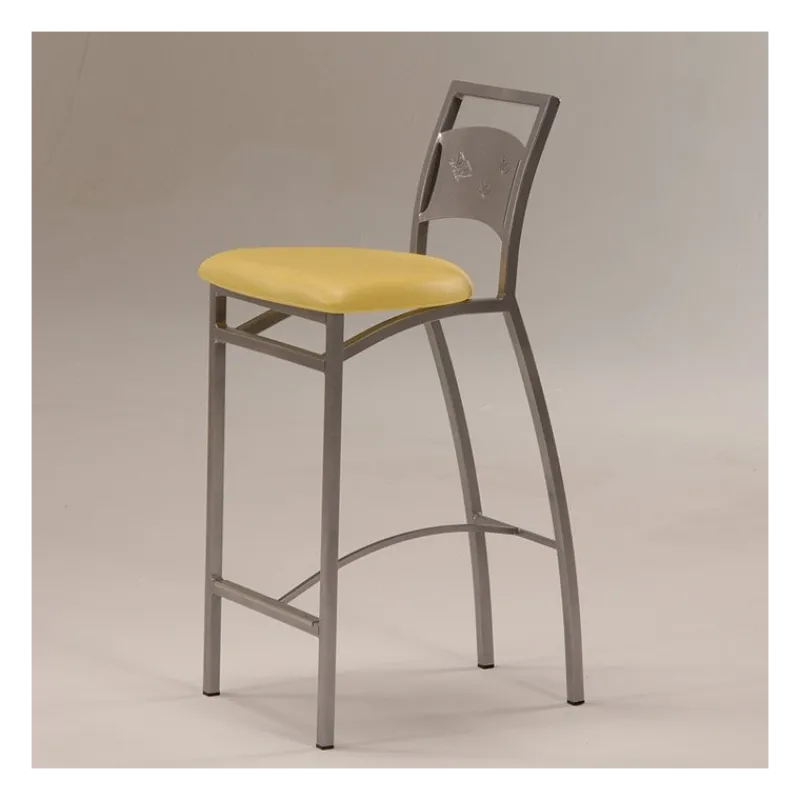 Carrier Liane ® Tabouret snack en synthétique et métal dossier motif style industriel> Tabouret Snack (assise +/- 65 Cm)|Tabouret De Bar (assise +/- 80 Cm)