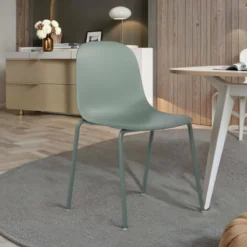 LilyChaise coque moderne empilable en polypropylène avec pieds en métal> Chaise De Cuisine|Chaise De Salle à Manger