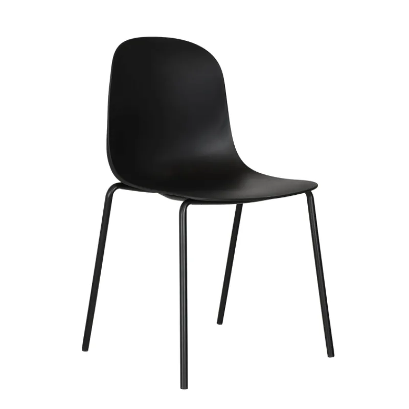 LilyChaise coque moderne empilable en polypropylène avec pieds en métal> Chaise De Cuisine|Chaise De Salle à Manger