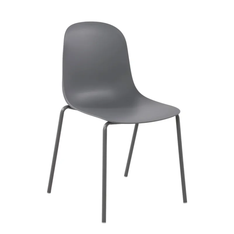LilyChaise coque moderne empilable en polypropylène avec pieds en métal> Chaise De Cuisine|Chaise De Salle à Manger