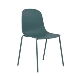 LilyChaise coque moderne empilable en polypropylène avec pieds en métal><noscript><img width=