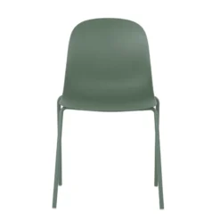 LilyChaise coque moderne empilable en polypropylène avec pieds en métal><noscript><img width=