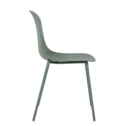LilyChaise coque moderne empilable en polypropylène avec pieds en métal><noscript><img width=