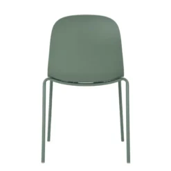 LilyChaise coque moderne empilable en polypropylène avec pieds en métal><noscript><img width=