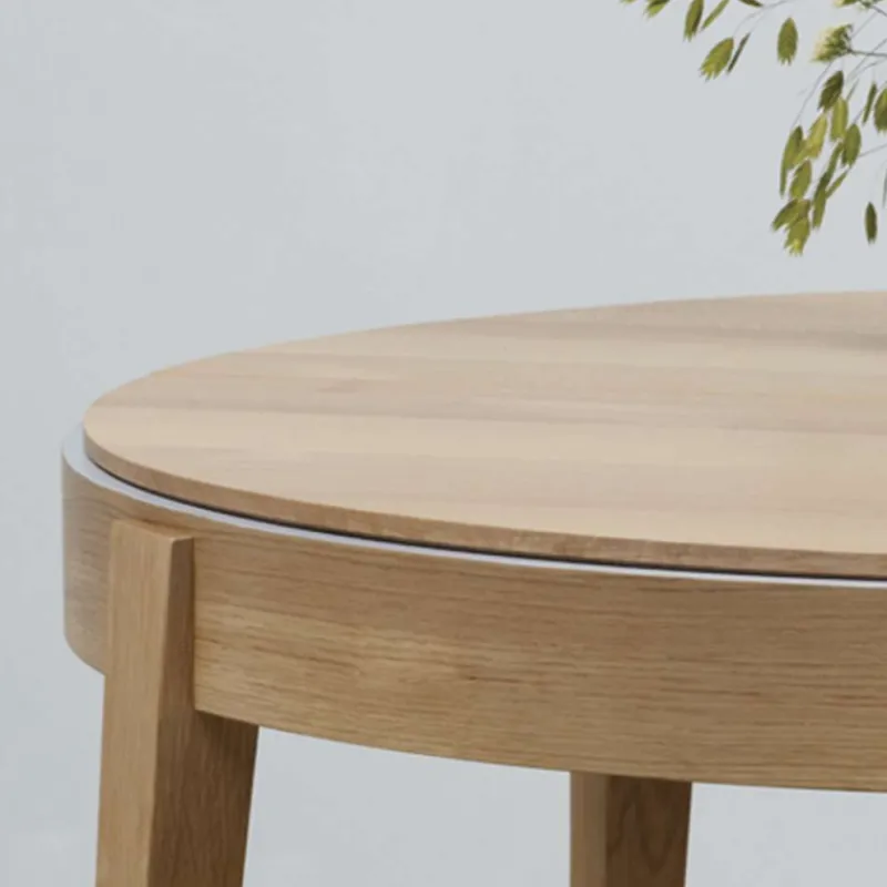 Dasras Liseré 355 Table ronde en bois massif avec allonges> Table De Salle à Manger
