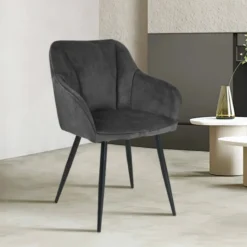 LisonFauteuil cosy en tissu avec pieds en métal> Chaise De Salle à Manger|Fauteuil De Salon