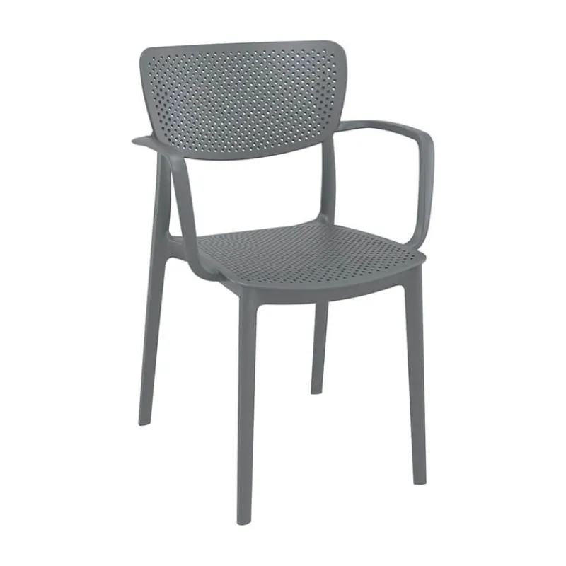 Loft Chaise moderne avec accoudoirs en polypropylène micro perforé> Chaise De Cuisine|Chaise De Salle à Manger