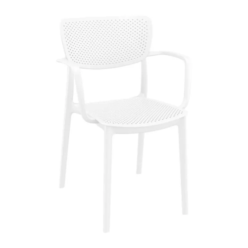 Loft Chaise moderne avec accoudoirs en polypropylène micro perforé> Chaise De Cuisine|Chaise De Salle à Manger