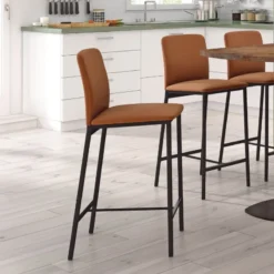 Perfecta Loft Tabouret snack contemporain en simili et métal> Tabouret Snack (assise +/- 65 Cm)|Tabouret De Bar (assise +/- 80 Cm)
