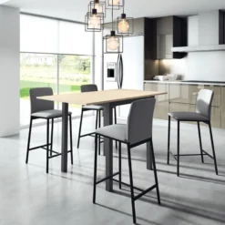 Perfecta Loft Tabouret snack contemporain en simili et métal><noscript><img width=