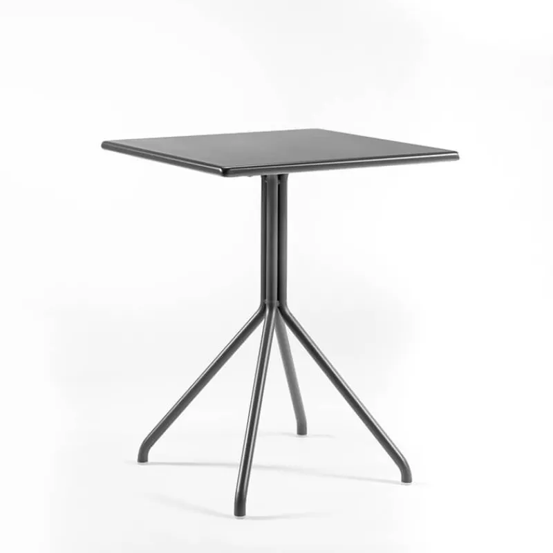 LOL Table de jardin carrée italienne en métal plateau composite> Table De Jardin