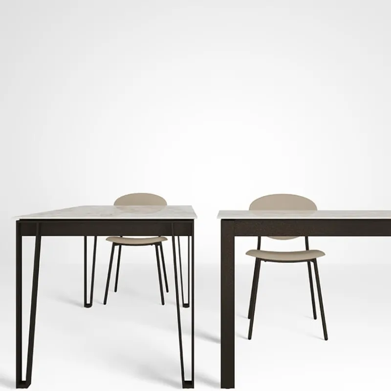 Cancio London Table design en Dekton avec pieds épingle en métal> Table De Salle à Manger